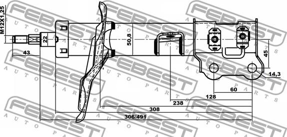 Febest 12110-001FR - Shock Absorber www.autospares.lv