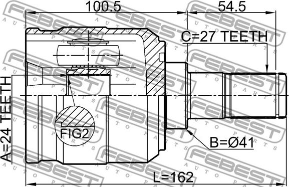 Febest 1211-TUC20MT - Шарнирный комплект, ШРУС, приводной вал www.autospares.lv