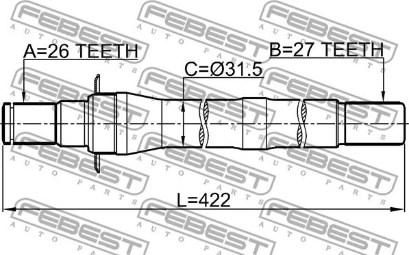 Febest 1212-IX35AT4WD - Piedziņas vārpsta www.autospares.lv