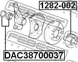 Febest DAC38700037 - Wheel Bearing www.autospares.lv