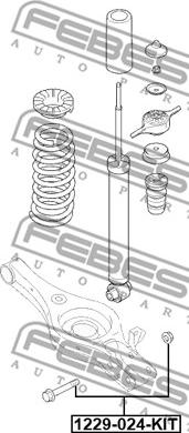 Febest 1229-024-KIT - Riteņu sagāzuma regulēšanas skrūve www.autospares.lv