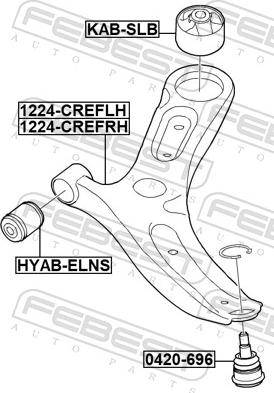 Febest 1224-CREFRH - Neatkarīgās balstiekārtas svira, Riteņa piekare www.autospares.lv