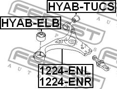 Febest 1224-ENL - Neatkarīgās balstiekārtas svira, Riteņa piekare www.autospares.lv