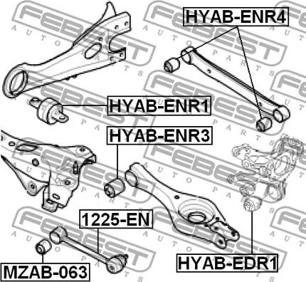 Febest HYAB-ENR3 - Piekare, Šķērssvira www.autospares.lv