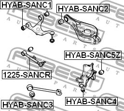 Febest HYAB-SANC3 - Piekare, Šķērssvira www.autospares.lv