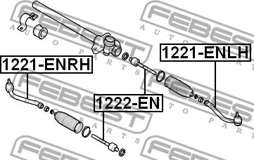 Febest 1222-EN - Aksiālais šarnīrs, Stūres šķērsstiepnis www.autospares.lv