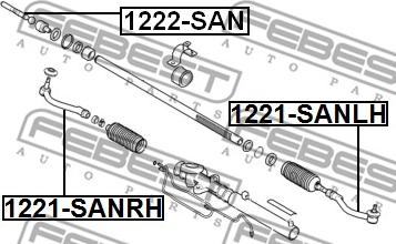 Febest 1221-SANRH - Stūres šķērsstiepņa uzgalis www.autospares.lv