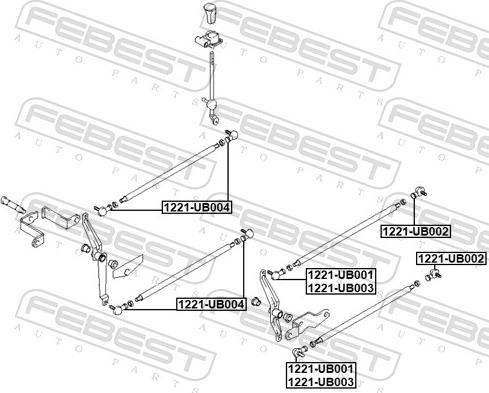 Febest 1221-UB003 - Šarnīrs, Pārslēdzējsvira www.autospares.lv