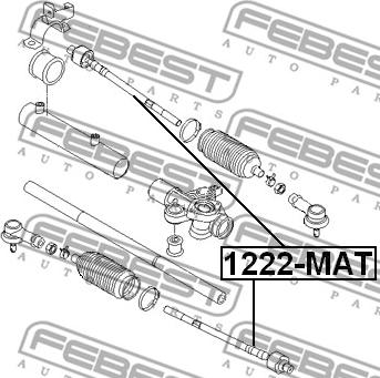 Febest 1222-MAT - Осевой шарнир, рулевая тяга www.autospares.lv