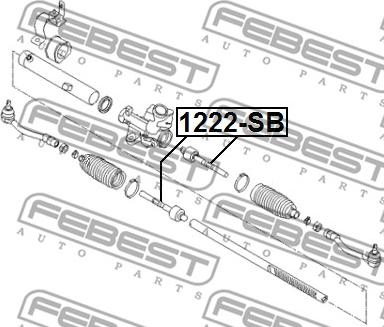 Febest 1222-SB - Aksiālais šarnīrs, Stūres šķērsstiepnis www.autospares.lv