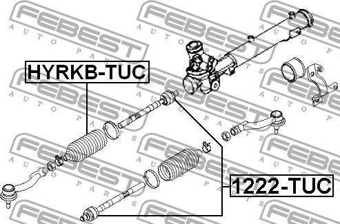 Febest 1222-TUC - Aksiālais šarnīrs, Stūres šķērsstiepnis www.autospares.lv