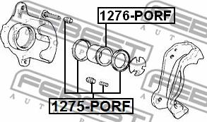 Febest 1276-PORF - Virzulis, Bremžu suports www.autospares.lv