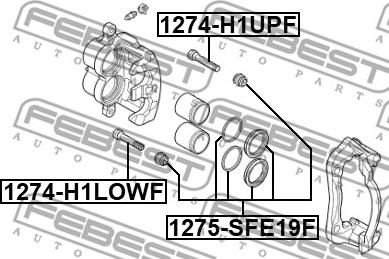 Febest 1275-SFE19F - Remkomplekts, Bremžu suports www.autospares.lv