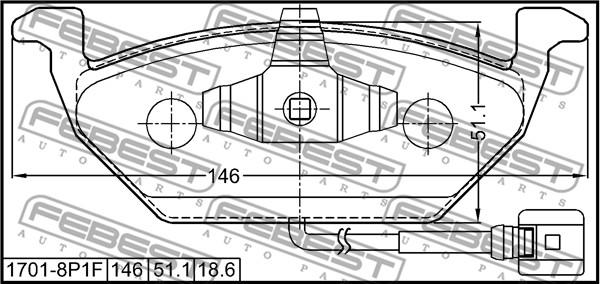 Febest 1701-8P1F - Bremžu uzliku kompl., Disku bremzes autospares.lv