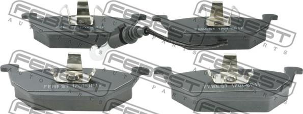 Febest 1701-8P1F - Bremžu uzliku kompl., Disku bremzes www.autospares.lv