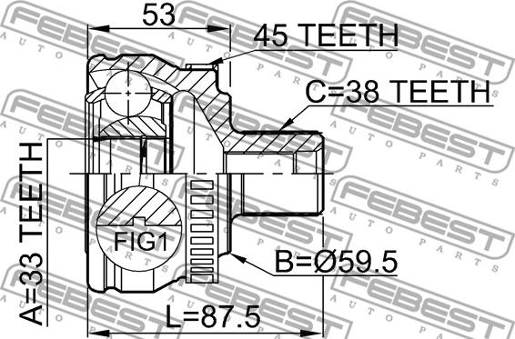 Febest 1710-A4A45 - Joint Kit, drive shaft www.autospares.lv