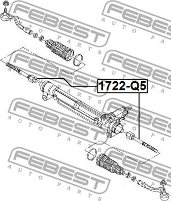 Febest 1722-Q5 - Aksiālais šarnīrs, Stūres šķērsstiepnis autospares.lv