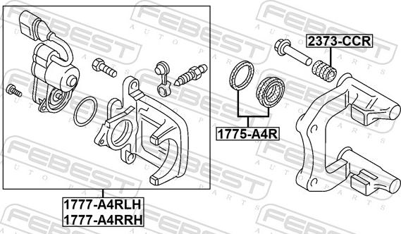 Febest 1777-A4RRH - Bremžu suports www.autospares.lv