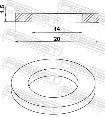 Febest 88430-142015A - Уплотнительное кольцо, резьбовая пробка маслосливного отверстия www.autospares.lv