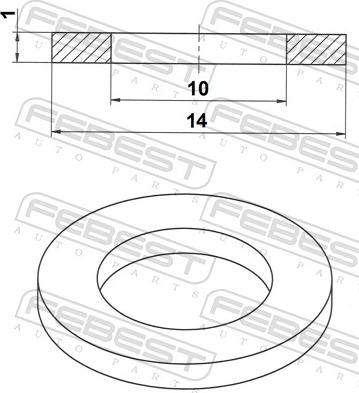 Febest 88430-101410A - Blīvgredzens, Eļļas noliešanas korķis www.autospares.lv