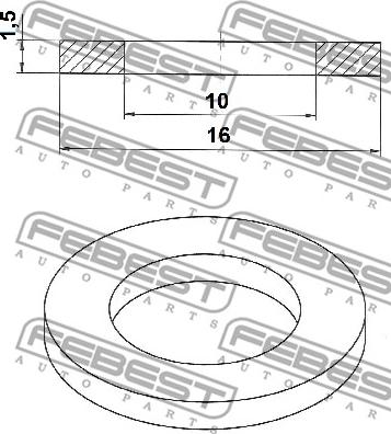 Febest 88430-101615C - Blīvgredzens, Eļļas noliešanas korķis www.autospares.lv