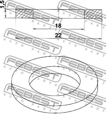 Febest 88430-182215C - Blīvgredzens, Eļļas noliešanas korķis www.autospares.lv