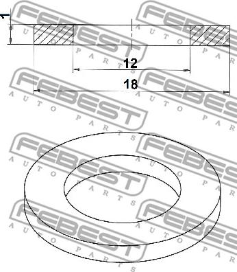 Febest 88430-121810C - Blīvgredzens, Eļļas noliešanas korķis www.autospares.lv