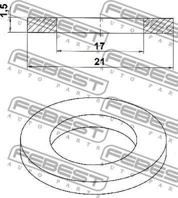 Febest 88430-172115C - Blīvgredzens, Eļļas noliešanas korķis www.autospares.lv