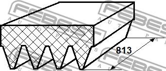 Febest 88126-4L813 - Ķīļrievu siksna autospares.lv