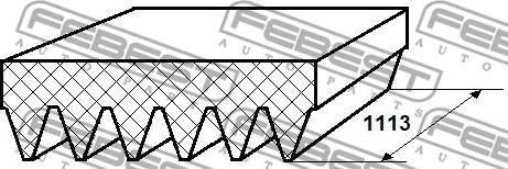 Febest 88128-6L1113 - Ķīļrievu siksna www.autospares.lv