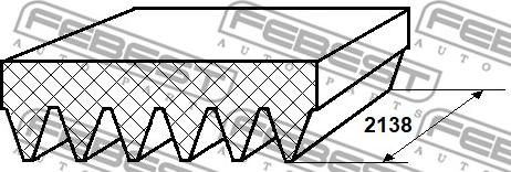 Febest 88128-6L2138 - Ķīļrievu siksna www.autospares.lv