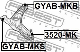 Febest 3520-MK - Balst / Virzošais šarnīrs www.autospares.lv