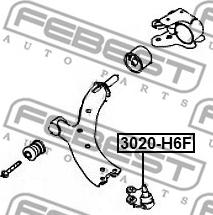 Febest 3020-H6F - Balst / Virzošais šarnīrs autospares.lv