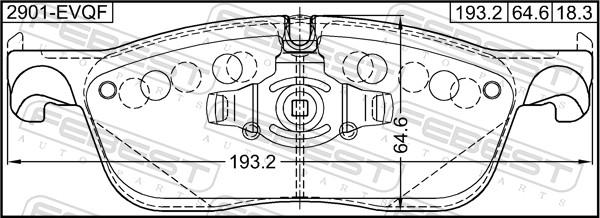 Febest 2901-EVQF - Bremžu uzliku kompl., Disku bremzes www.autospares.lv