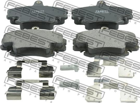 Febest 2401-LOGF - Тормозные колодки, дисковые, комплект www.autospares.lv