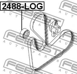 Febest 2488-LOG - Ролик, поликлиновый ремень www.autospares.lv