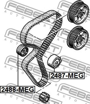 Febest 2488-MEG - Parazīt / Vadrullītis, Zobsiksna www.autospares.lv