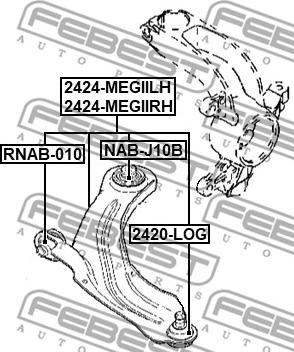 Febest 2424-MEGIILH - Neatkarīgās balstiekārtas svira, Riteņa piekare autospares.lv