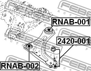 Febest RNAB-002 - Piekare, Šķērssvira www.autospares.lv