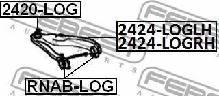 Febest 2424-LOGLH - Neatkarīgās balstiekārtas svira, Riteņa piekare autospares.lv