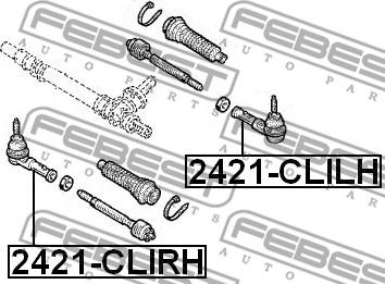 Febest 2421-CLIRH - Stūres šķērsstiepņa uzgalis www.autospares.lv