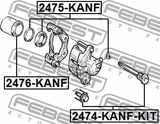 Febest 2474-KANF-KIT - Vadīkla, Bremžu suports www.autospares.lv