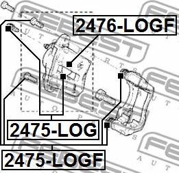 Febest 2476-LOGF - Virzulis, Bremžu suports www.autospares.lv