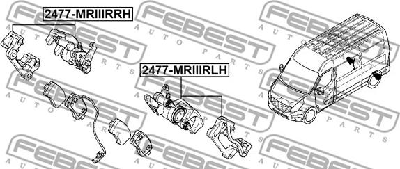 Febest 2477-MRIIIRLH - Bremžu suports autospares.lv