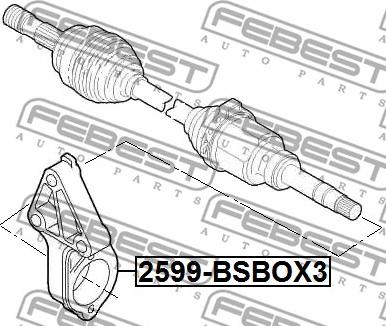 Febest 2599-BSBOX3 - Atbalstplāksne, Piedziņas vārpstas atloks www.autospares.lv