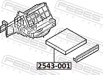 Febest 2543-001 - Filtrs, Salona telpas gaiss www.autospares.lv