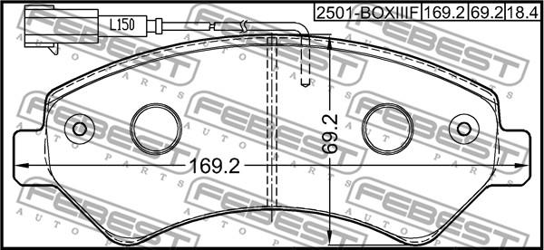 Febest 2501-BOXIIIF - Bremžu uzliku kompl., Disku bremzes autospares.lv