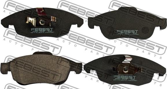 Febest 2501-DS4F - Bremžu uzliku kompl., Disku bremzes www.autospares.lv