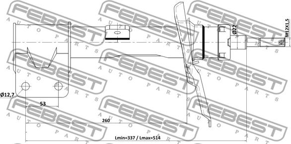 Febest 25110-008FR - Амортизатор www.autospares.lv