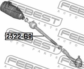 Febest 2522-B9 - Aksiālais šarnīrs, Stūres šķērsstiepnis autospares.lv